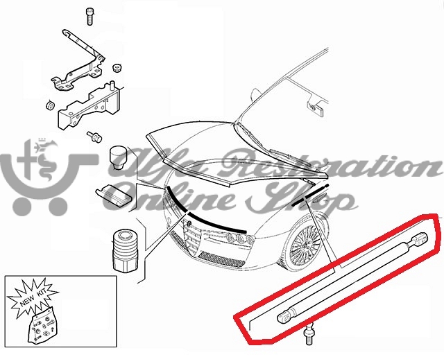 Alfa 159/Brera/Spider Hood/Bonnet Struts Set