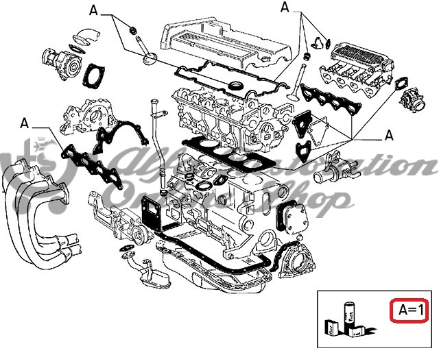 Alfa 145/146/155/GTV/Spider 2.0 TS CF2 Head Gasket Overhaul Kit (Original)