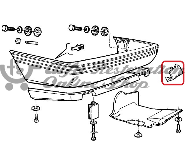 Alfa 164 Series 1/FL92/USA MY '91 Models Rear Bumper Lower Cover