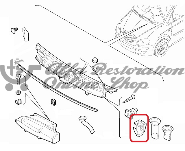 Alfa 147/FIAT models Windscreen Wiper Grille Plastic Bush