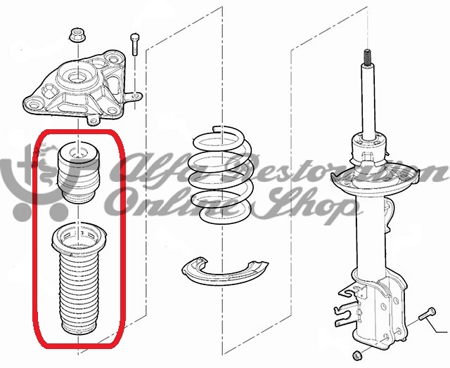 Fiat 500X/Jeep Renegade Rear Suspension Bump Stop & Boot Set