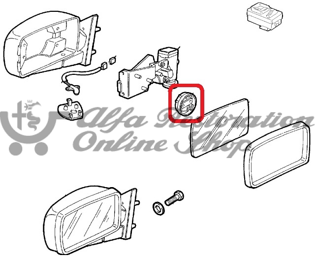Alfa 164 FL92/Super/USA MY94-95 Electric Mirror Adjustment Motor