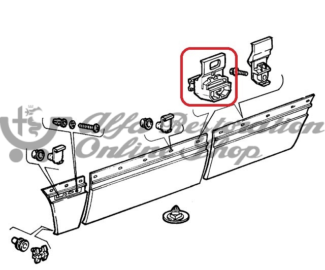 Alfa 164 Super/USA MY94-95 Door Trims Clip (Flat Styled Trim)