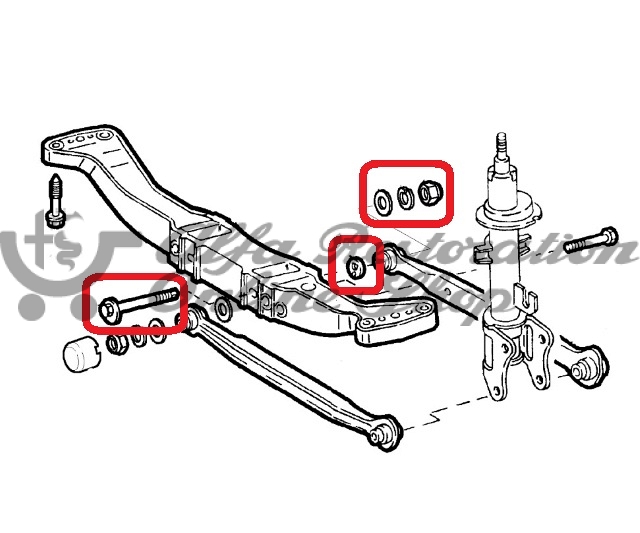 Alfa 147/156 Rear Suspension Control Arms Screw Kit (Adjustable/Rear Facing)