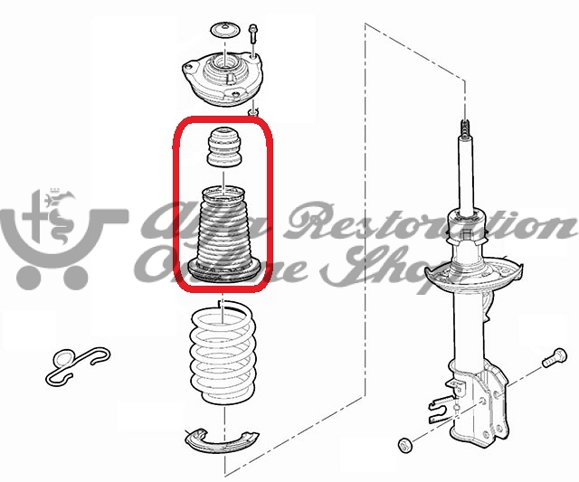 Fiat 500X/Jeep Renegade Front Suspension Bump Stop & Boot Set