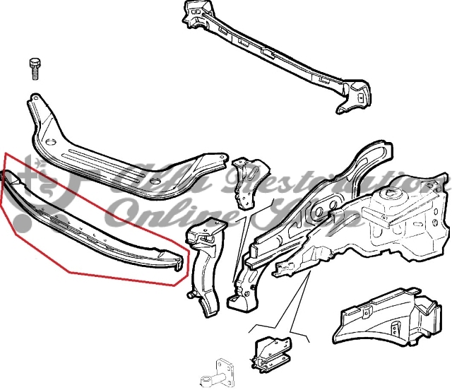 Alfa GTV/Spider (916 Series) Upper Radiator Crossrail