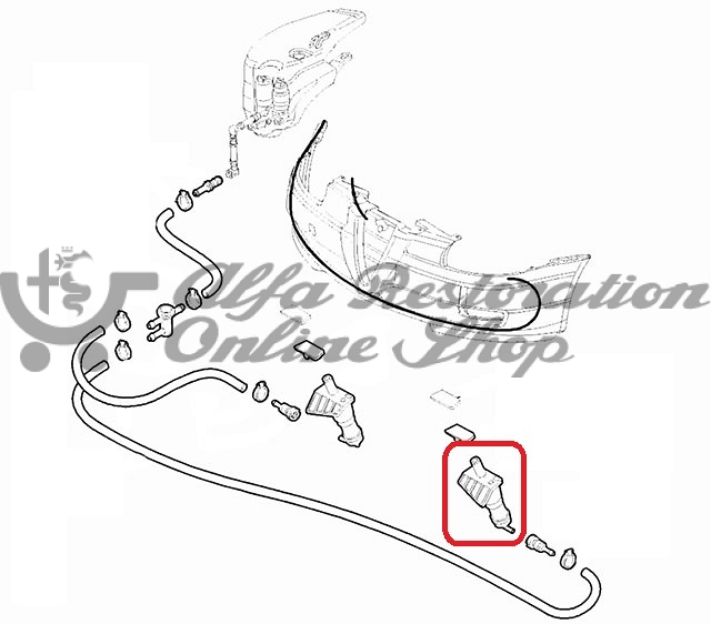 Alfa GT Left Side Headlight Washer/Jet