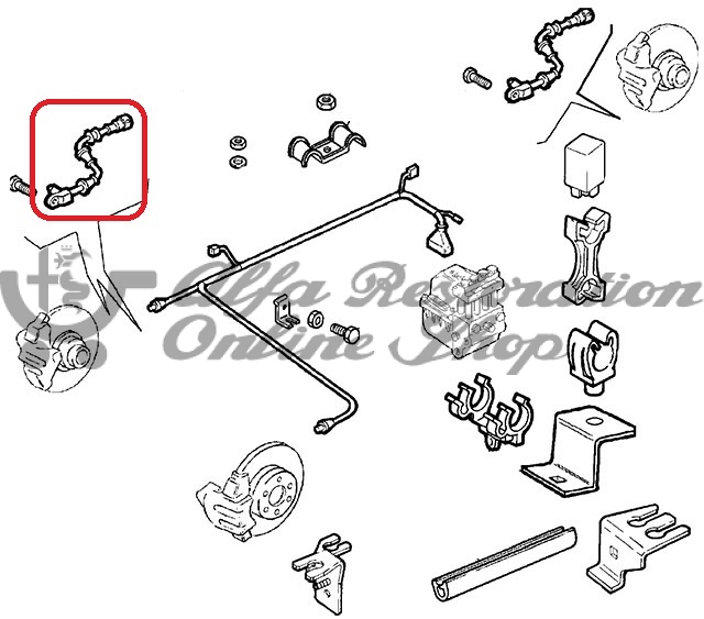 Alfa 145/146/155/GTV/Spider Front Wheel ABS Sensor (All Models)