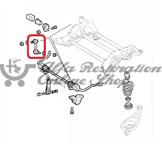 Alfa GTV/Spider 916 Series Rear Suspension Sway Bar Right Drop Link