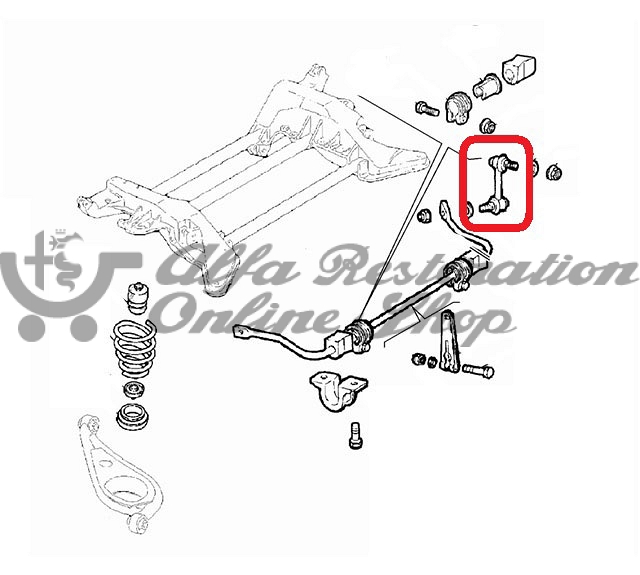 Alfa GTV/Spider 916 Series Rear Suspension Sway Bar Left Drop Link