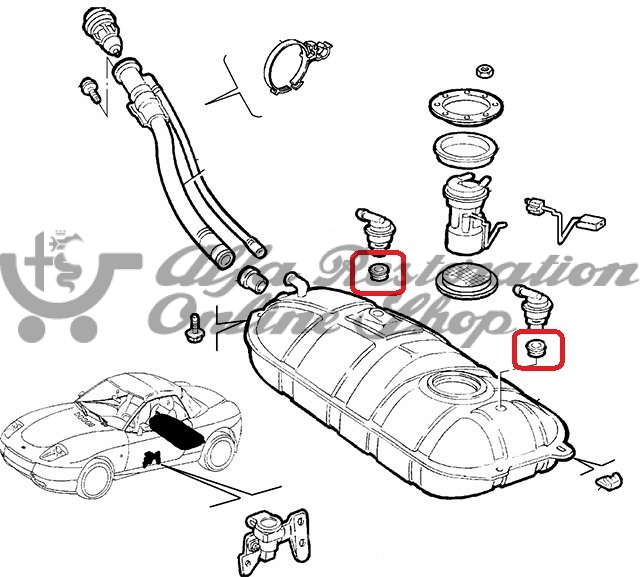 Alfa 166/Fiat Barchetta/Cinquecento/Seicento Fuel Tank Control Valve Rubber Seal
