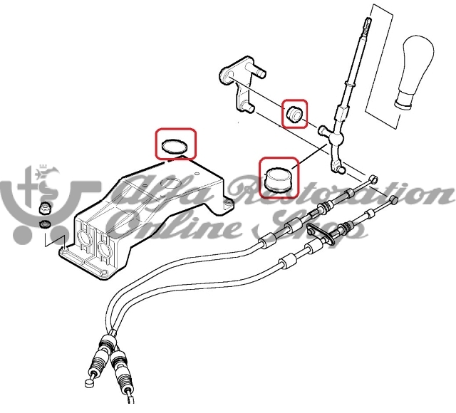 Alfa 147 1.6/2.0 Twin Spark/1.9 JTD/GT Gear Lever Repair Kit (Bushes and Spring)