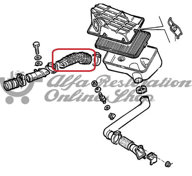 Alfa 75 1.6IE, 1.8IE Intake Manifold Corrugated Sleeve