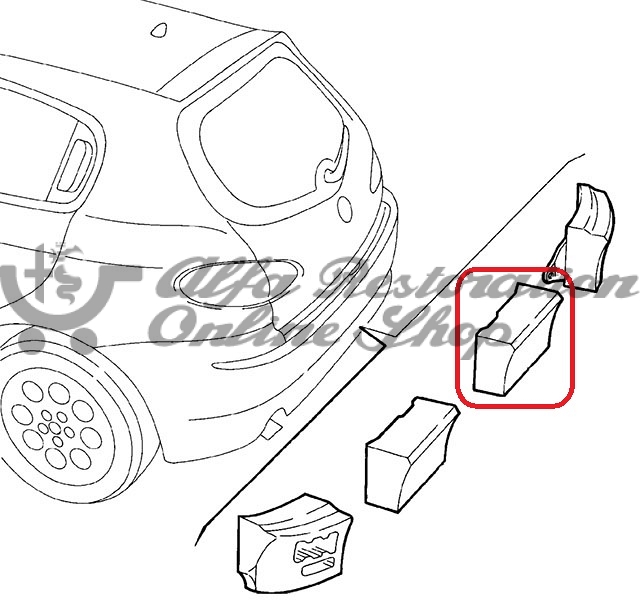 Alfa 147 Rear Bumper Anti-Collision Buffer (Center/Left Side)