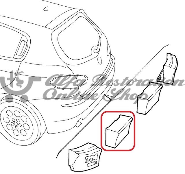 Alfa 147 Rear Bumper Anti-Collision Buffer (Center/Right Side)