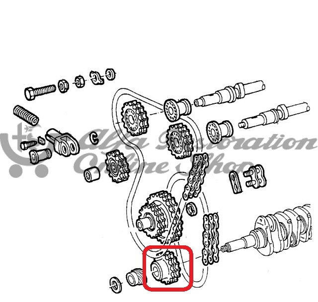 Alfa 75/Spider EU & USA Crankshaft Timing Chain Gear