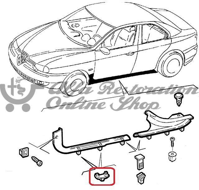 Alfa 156 Kick Panel Clip (On Chassis)