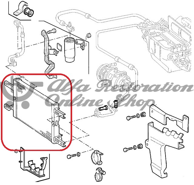 Alfa 166 2.0TS/2.5/3.0 V6 24V Air Conditioning Condenser