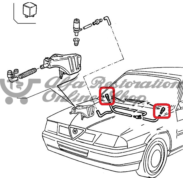 Alfa 33 907 Series Front Windscreen Washer Fluid Sprinkle