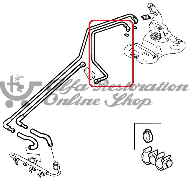 Alfa 155 Fuel Tank Hose (Feed line to Fuel Filter)