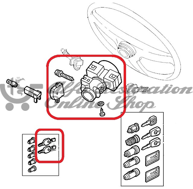 Alfa 155 Ignition Switch/Lock Set System with Keys