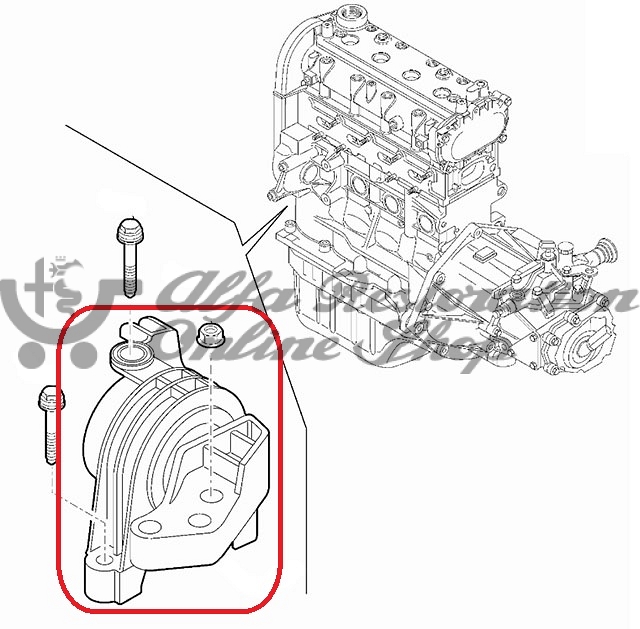 Alfa Giulietta 1.8 TB Front Right Engine Mount (Engine Side)