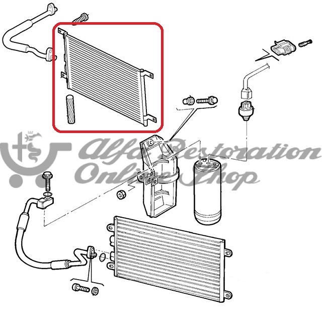 Alfa 147 Air Conditioning Condenser (DENSO with filter/dryer)