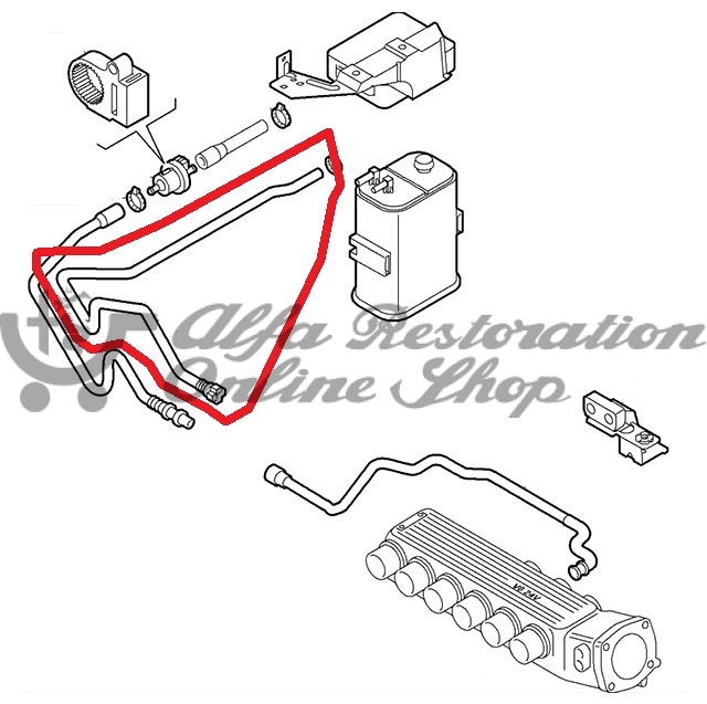Alfa 147/156/GT 2.5/3.2 V6 Fuel Vapor Nylon Hose (Charcoal Canister)