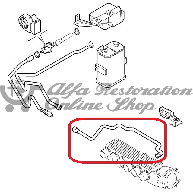 Alfa 147/156/GT 2.5/3.2 V6 Fuel Tank Breather Nylon Hose (on Intake Manifold)