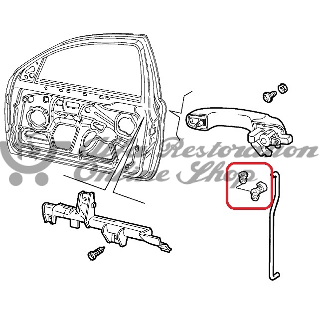 Alfa 147/GT Front Door Exterior Door Handle Rods Repair Kit