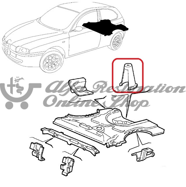 Alfa 147 All Models Spare Wheel Mounting Bracket (On Chassis)