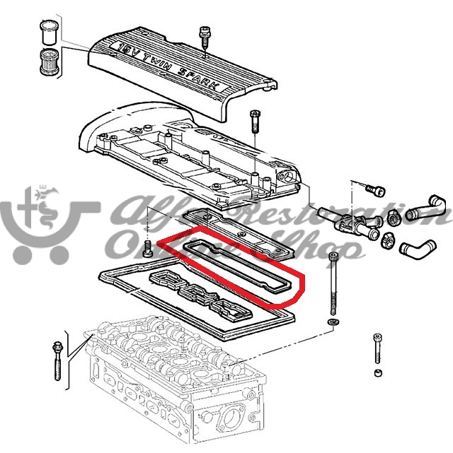 Alfa 145/146/155/156/GTV/Spider TS Middle Valve Cover Gasket (Early Models)