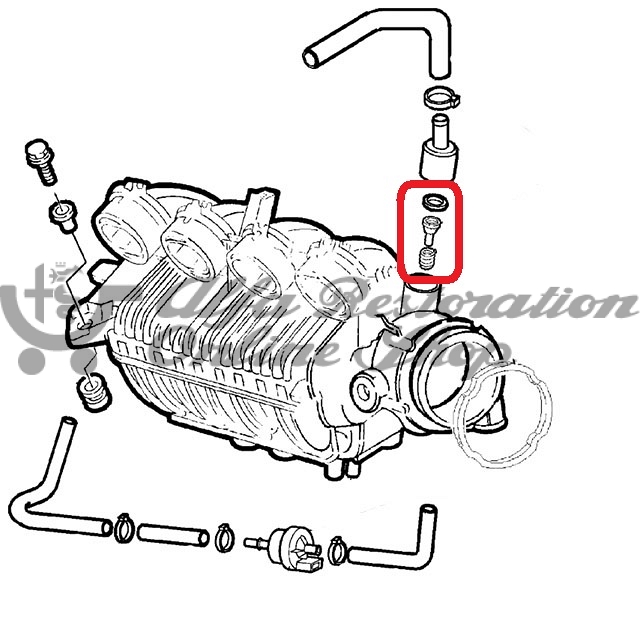 Alfa 145/146/156/147 TS Oil Breather Valve (Pin, Spring & O-ring)