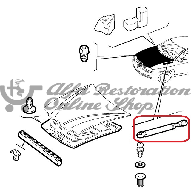 Alfa 156 Hood/Bonnet Struts Set