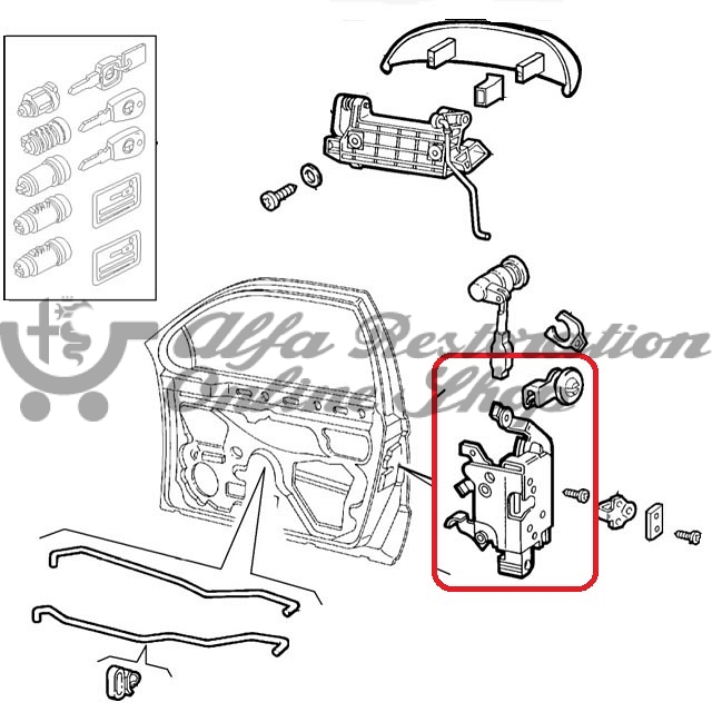 Alfa 145/146 Front Right Door Locking Mechanism
