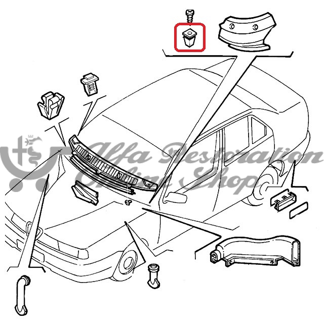 Alfa 155/166 Windscreen Wiper Grille Button