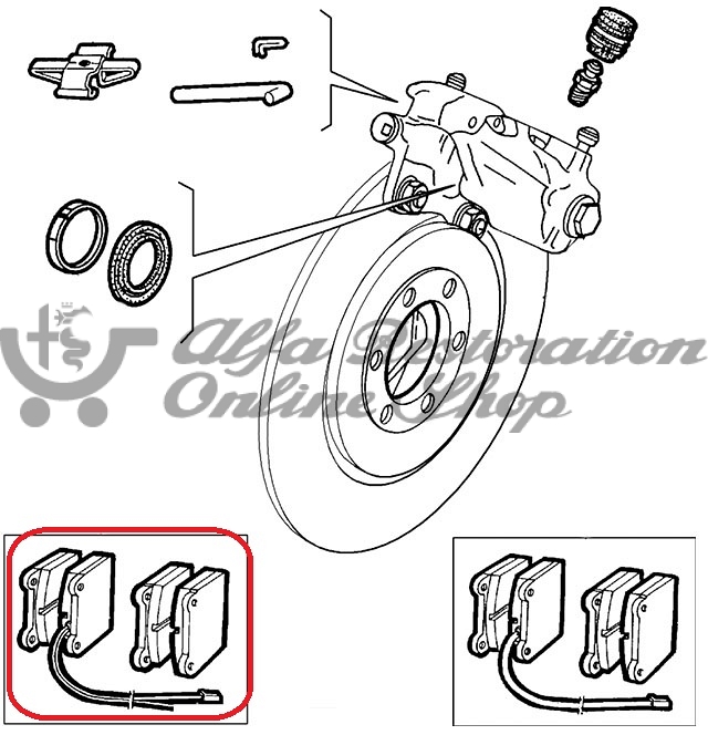 Alfa 75/Milano/SZ/RZ/Giulietta/Alfetta All Models Rear Brake Pads Set