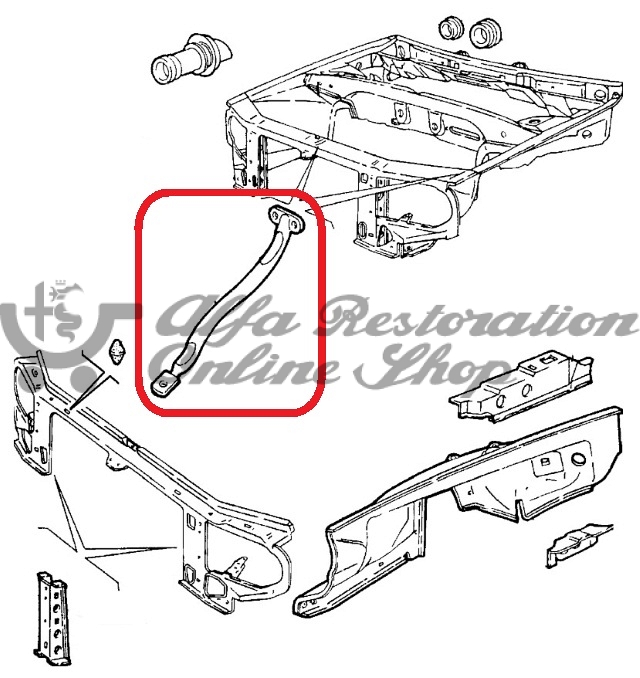 Alfa 33 907 Series Engine Bay Left Reinforcement Bar