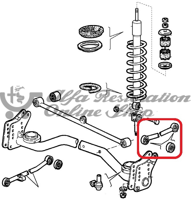 Alfa 33 907 Series Rear Suspension Upper Left Control Arm