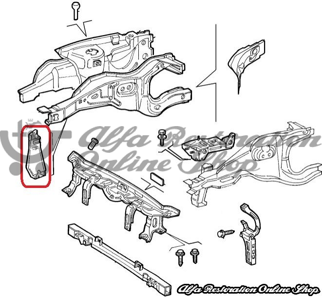 Alfa 147/156/GT Radiator Right Vertical Support