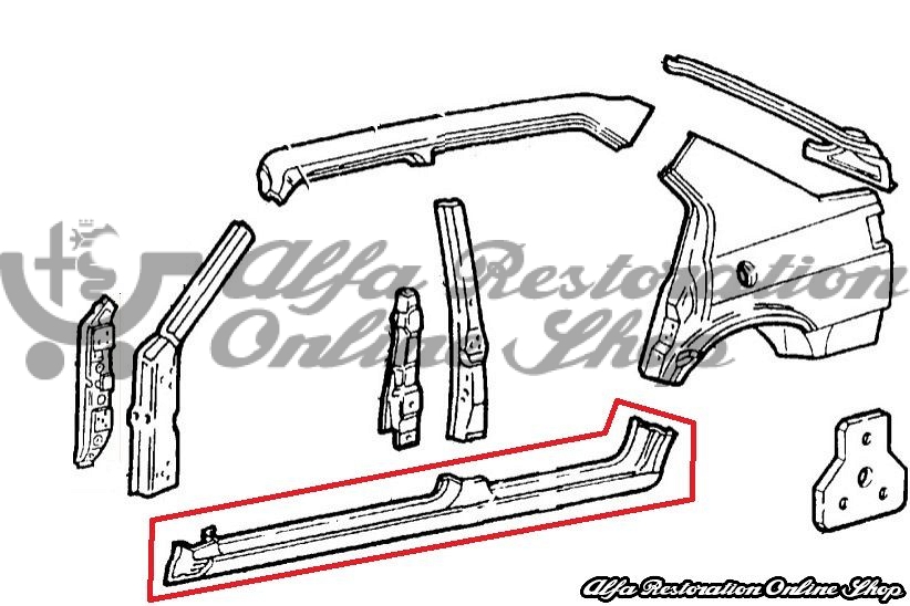 Alfa 33 907 Series Right Outer Sill Panel (OEM)