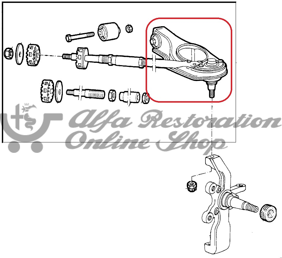 Alfa 75/Milano/90/SZ/RZ/Alfetta/Giulietta Front Suspension Upper Left Control Arm